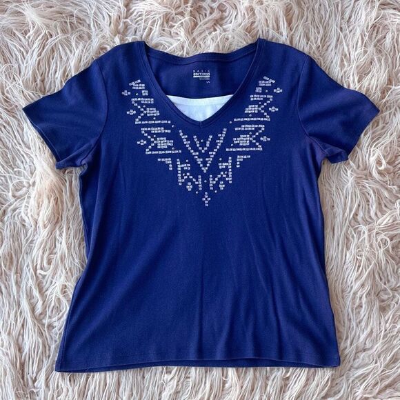 Basic Editions Tops - Women’s Large Blue T-shirt